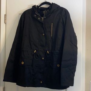 Faux Fur Lined Utility Jacket with Hood Size 2XL